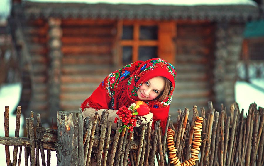 Sexy girl Women in Slavic costumes in Lanzhou