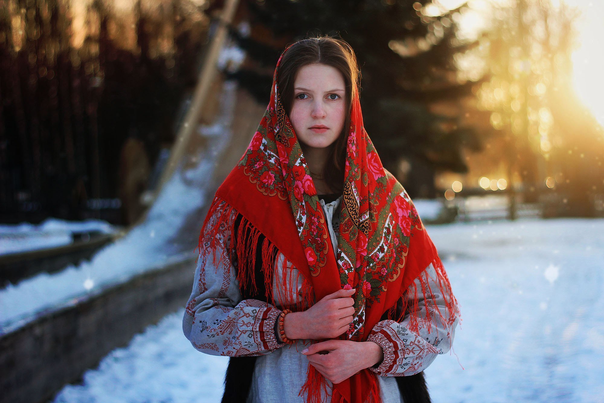 Girls in Slavic costumes in Lanzhou